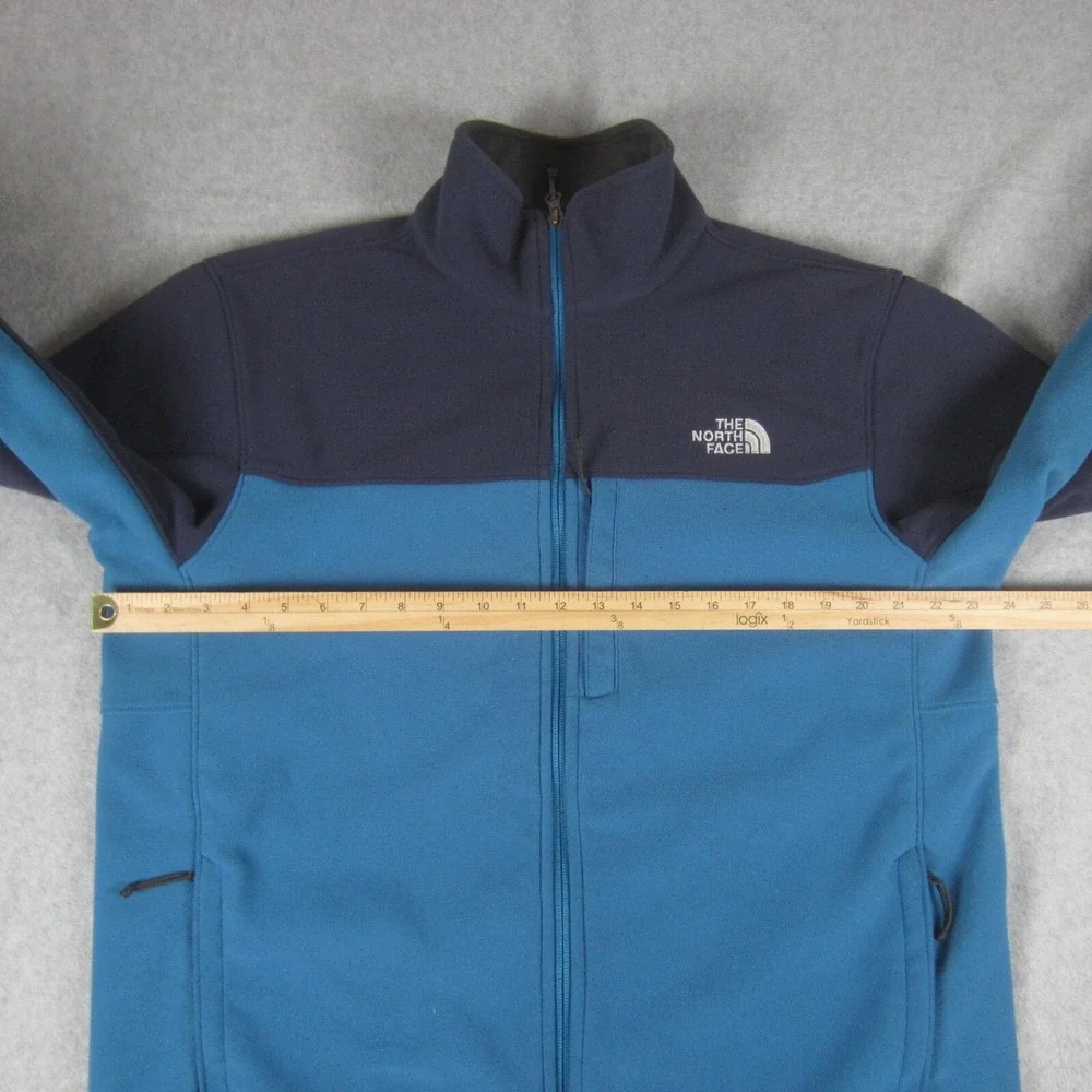 The North Face Jacket‎ Mens Large Blue Color Block Soft Shell Fleece Lined